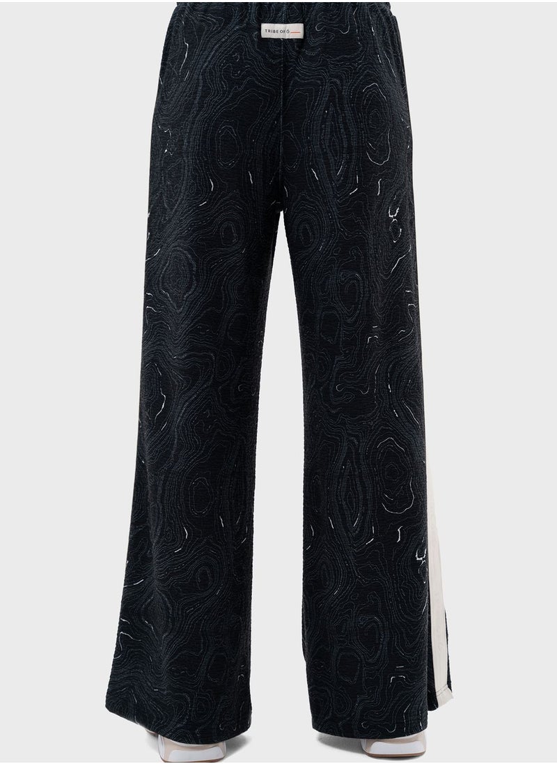 Ellis Taped Wide Leg Pants (Aop)