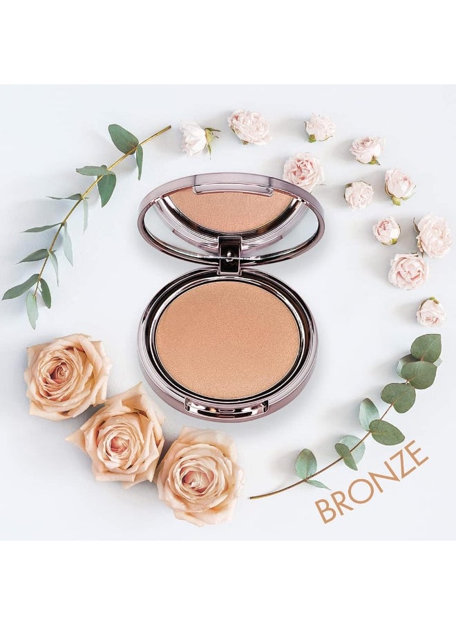 Usa.Glow Highlighter Blusher Illuminating Powder. Pearlescent Shimmer, Velvet Finish. Controls Oil, Lightweight, Buildable. -Bronze