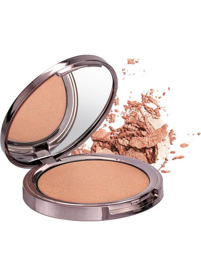 Usa.Glow Highlighter Blusher Illuminating Powder. Pearlescent Shimmer, Velvet Finish. Controls Oil, Lightweight, Buildable. -Bronze