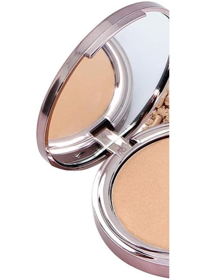 Usa. 2-In1 Compact Face Pressed Powder & Contour Bronzer. Weightless, Buildable Coverage. Velvet Finish. -Light