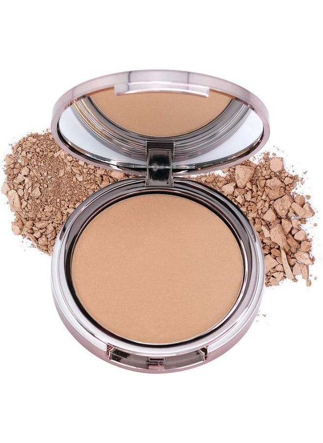 Usa. 2-In1 Compact Face Pressed Powder & Contour Bronzer. Weightless, Buildable Coverage. Velvet Finish. -Medium