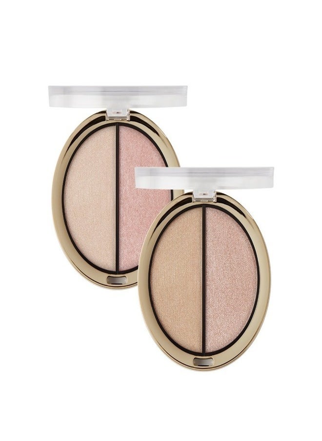 Milani Highlighter Duo - Makeup Palette 120 Power Up, Includes Cream Highlighter and Powder Highlighter, Face Illuminator Makeup Kit