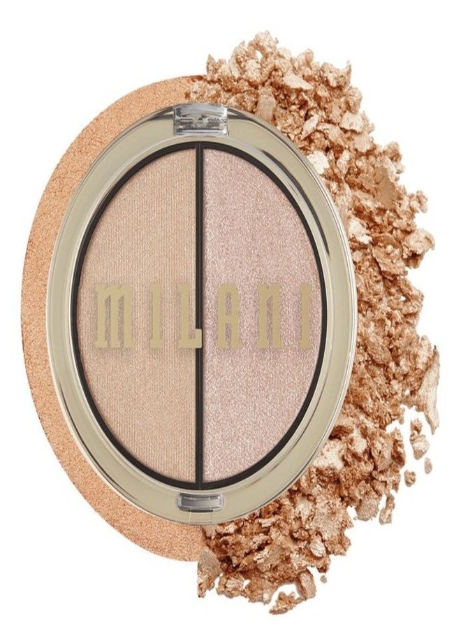 Milani Highlighter Duo - Makeup Palette 120 Power Up, Includes Cream Highlighter and Powder Highlighter, Face Illuminator Makeup Kit