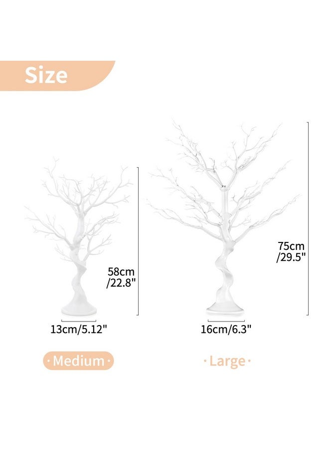 Artificial Trees Decorative Trees: 2 Pcs White Twig Trees 22.8In Tall Halloween Decorations Wedding Centerpiece For Tables Fake Easter Tree For Christmas Thanksgiving Birthday Party Decor