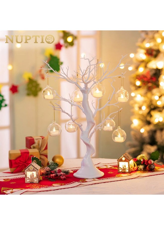 Artificial Trees Decorative Trees: 2 Pcs White Twig Trees 22.8In Tall Halloween Decorations Wedding Centerpiece For Tables Fake Easter Tree For Christmas Thanksgiving Birthday Party Decor