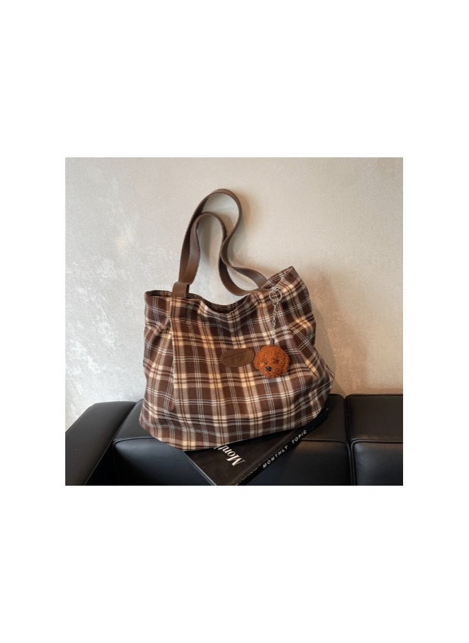 Fashion plaid canvas bag