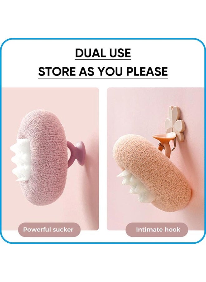 2024 New Upgrade 2-in-1 Sunflower Bath Ball,Bath Sponge,Shower Ball,Super Soft Sunflower Suction Cup Bath Ball (4pcs)