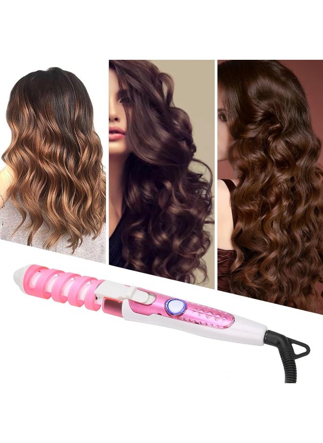 Hair Waver,Electric Hair Curling Wand Spiral Hair Curler Hair Crimper Curling Iron Hairstyling Tool Home Curling Iron 110\u2011240V Professional Portable Hair Salon Spiral Curl Ceramic(US)