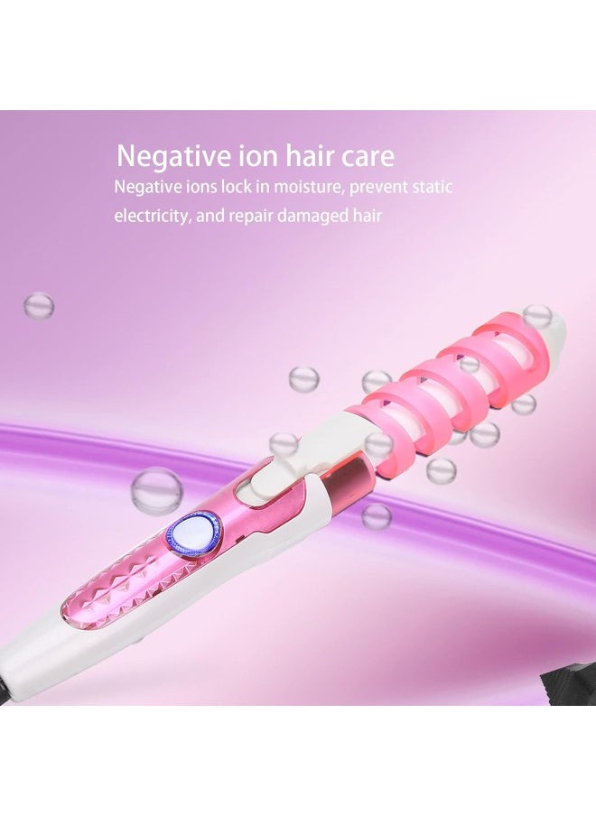 Hair Waver,Electric Hair Curling Wand Spiral Hair Curler Hair Crimper Curling Iron Hairstyling Tool Home Curling Iron 110\u2011240V Professional Portable Hair Salon Spiral Curl Ceramic(US)