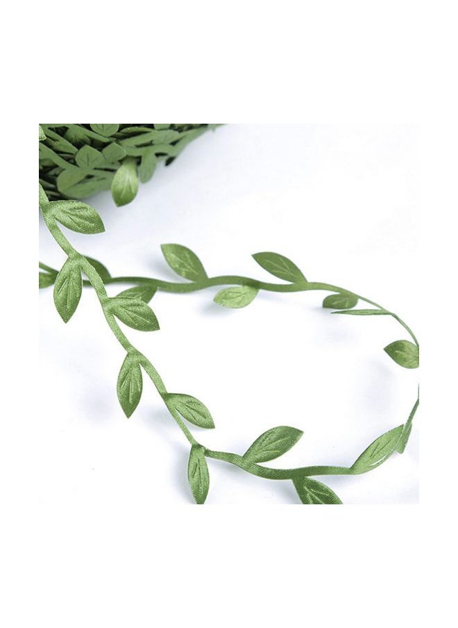 Decorative Artificial Ribbon Hanging Leaf Green 20meter