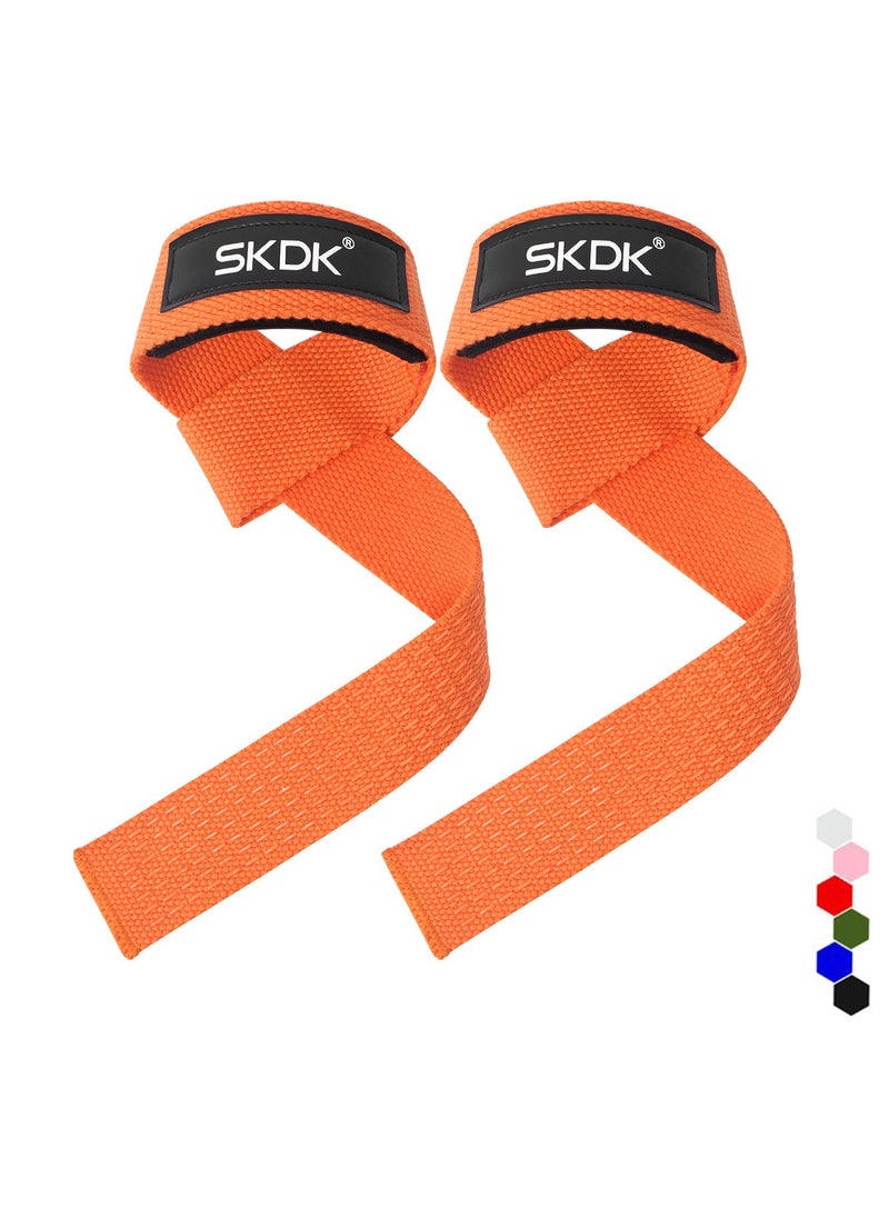 Non-Slip Silicone Lifting Straps, Straps for Gym, Weightlifting, Wristbands Gym Straps for Gym Women, Men, Weightlifting, Bodybuilding, Strength Training(Orange)