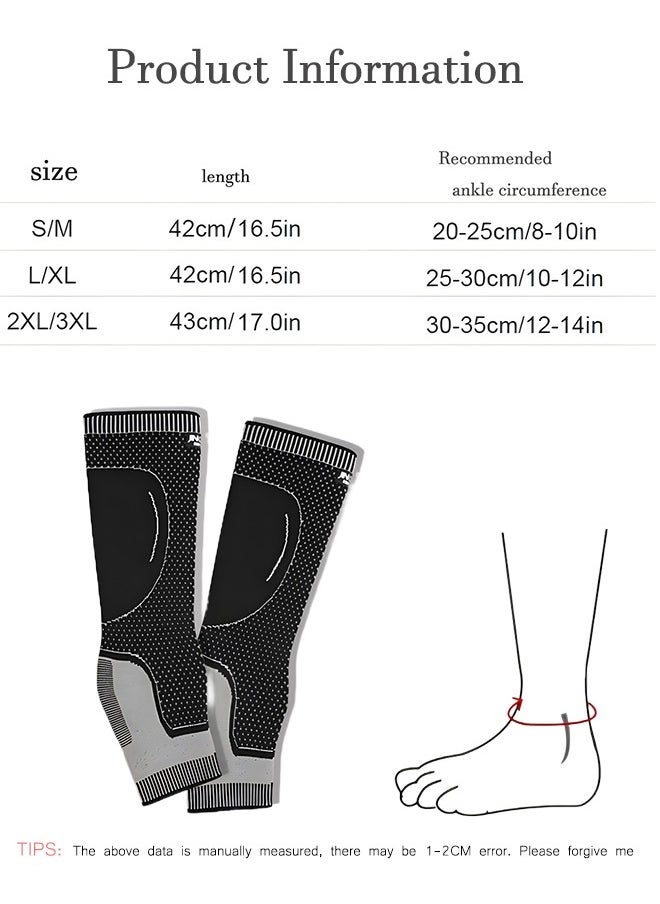 JINGBA Ankle Support For Adults Lengthened Basketball Outdoor Cycling Running Track And Field Training Breathable Compression Protective Gear Calf Sleeves – Calf Sleeves For Men And Women Help Relieve Muscle Pain, Shin Splints, Muscle Recovery (Black, M)