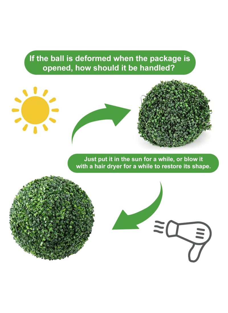 Hometaste Artificial Grass Ball Boxwood Topiary Ball Green Plastic Plant Ball To Decorate Indoor,Outdoor Events,Weddings And Home Garden, Shopping Mall Lifelike Faux Boxwood Plant Ball (35 Cm)