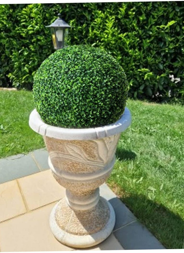 Hometaste Artificial Grass Ball Boxwood Topiary Ball Green Plastic Plant Ball To Decorate Indoor,Outdoor Events,Weddings And Home Garden, Shopping Mall Lifelike Faux Boxwood Plant Ball (35 Cm)