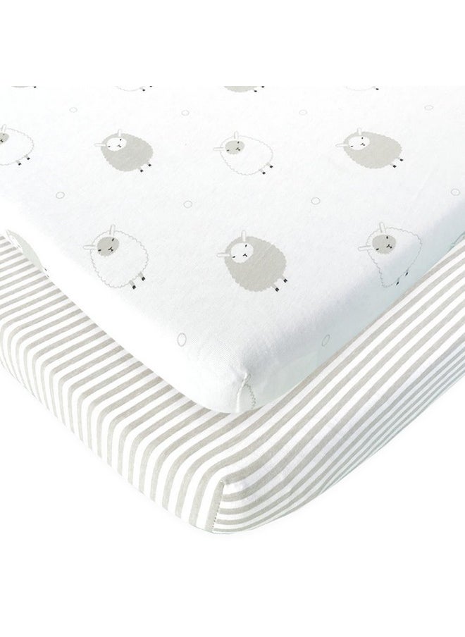 Baby Cradle Sheets Fitted 18X36X2 - Compatible With Arms Reach Co Sleeper Cambria, Clear Vue, Mini Ezee,Bassinet - Pure Jersey Cotton - Breathable | Unisex