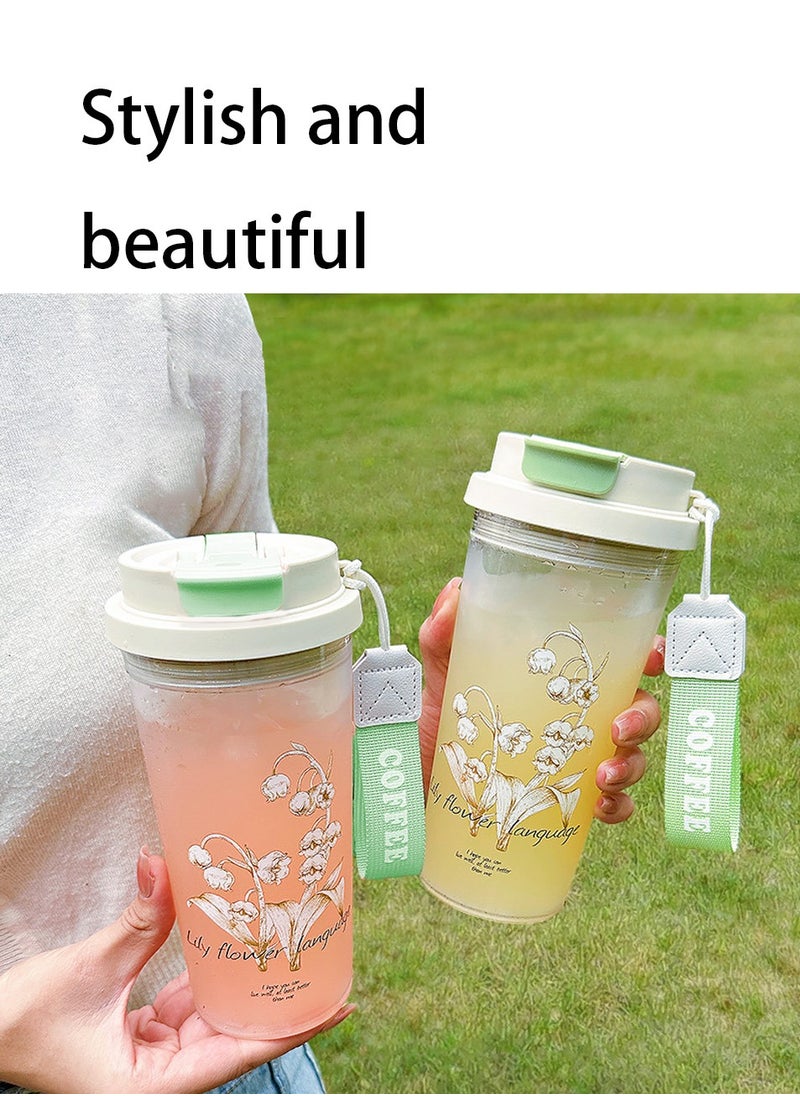 580ml Portable Travel Water Bottle Durable Plastic Sports Water Bottle Leakproof Design, Water Bottle for Women, Gift for Girls