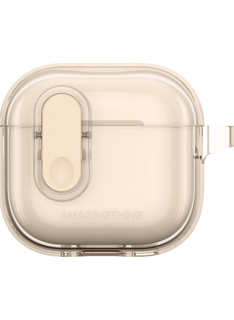 MINIMAL for AirPods 4 (2024) Case Cover with Carabiner - Desert Brown