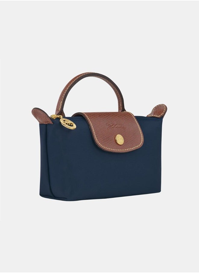 Longchamp Women's classic fashion versatile mini makeup bag handbag shoulder bag handheld small bag navy blue