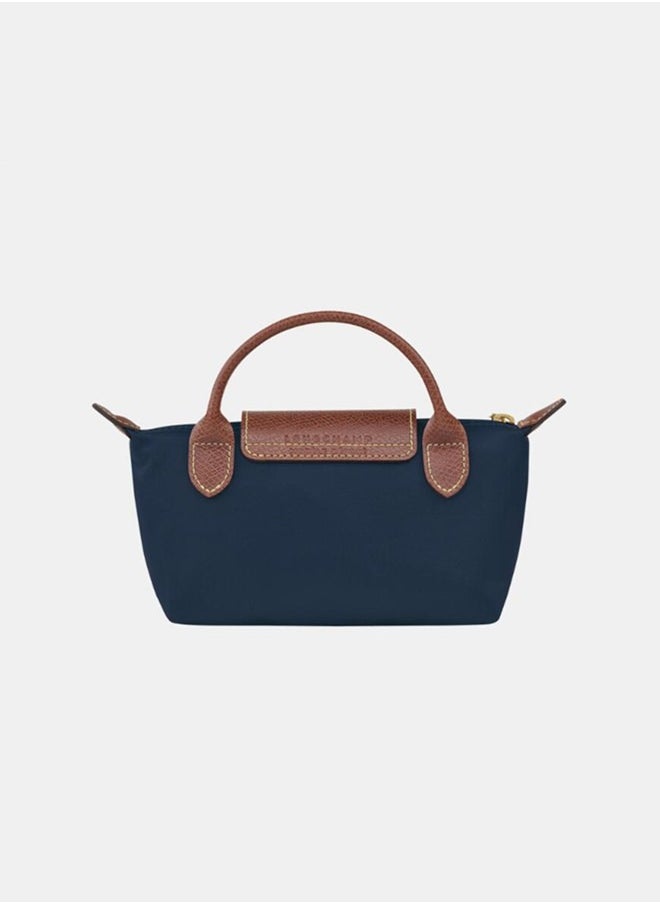 Longchamp Women's classic fashion versatile mini makeup bag handbag shoulder bag handheld small bag navy blue