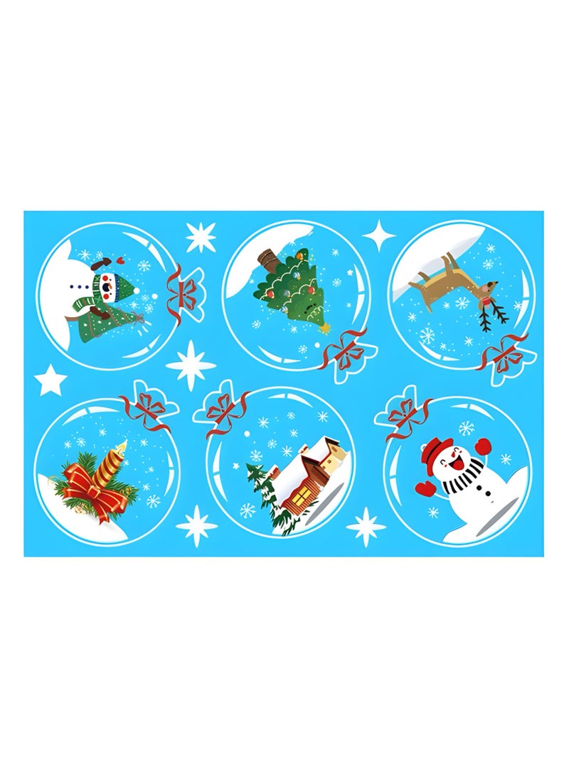 Snowflake & Ornament Window Stickers – 20x30cm Reusable Winter Decals for Glass Surfaces, Perfect for Christmas and Seasonal Decorations