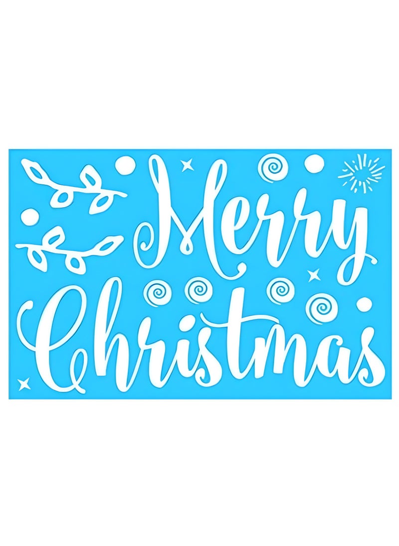 Merry Christmas Script Window Stickers – 20x30cm Festive Holiday Decals for Windows, Glass Doors, and Mirrors, Reusable and Easy-to-Apply