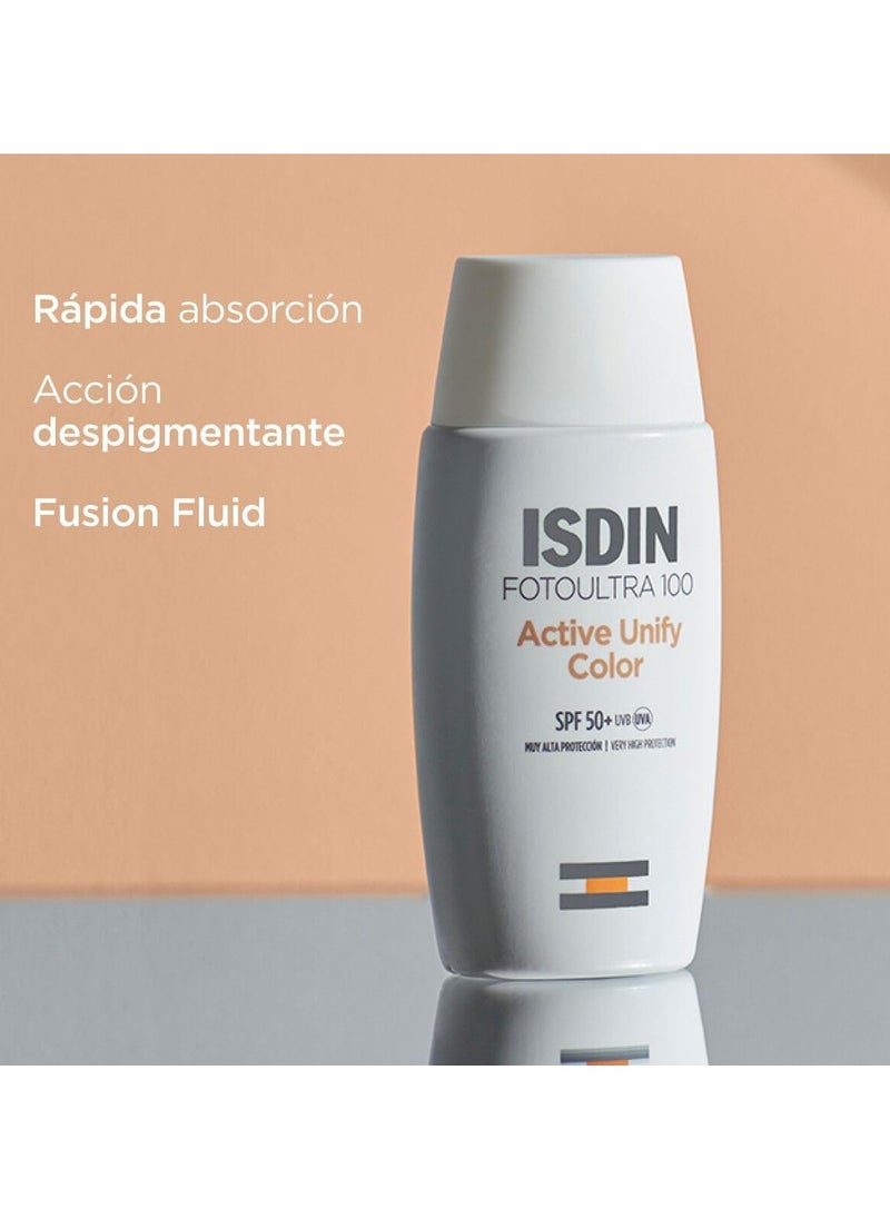 Isdin Fotoultra 50 Active Unify Fusion Fluid Color - SPF 50+ Sunscreen for Dry Skin 50ml