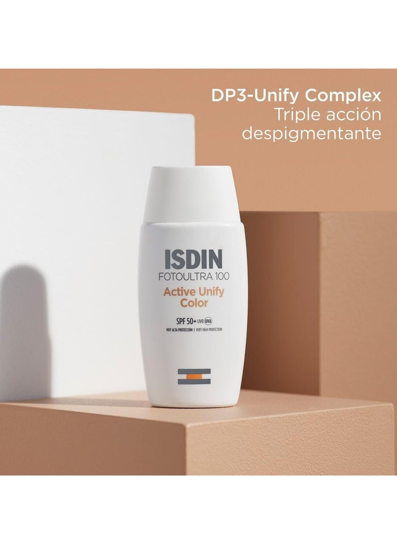 Isdin Fotoultra 50 Active Unify Fusion Fluid Color - SPF 50+ Sunscreen for Dry Skin 50ml