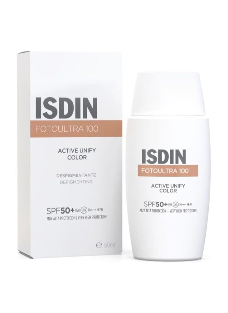 Isdin Fotoultra 50 Active Unify Fusion Fluid Color - SPF 50+ Sunscreen for Dry Skin 50ml