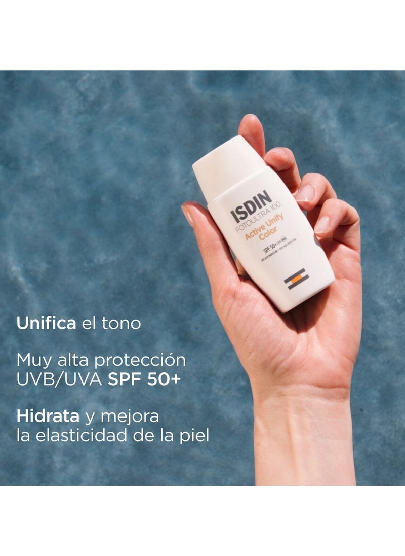 Isdin Fotoultra 50 Active Unify Fusion Fluid Color - SPF 50+ Sunscreen for Dry Skin 50ml