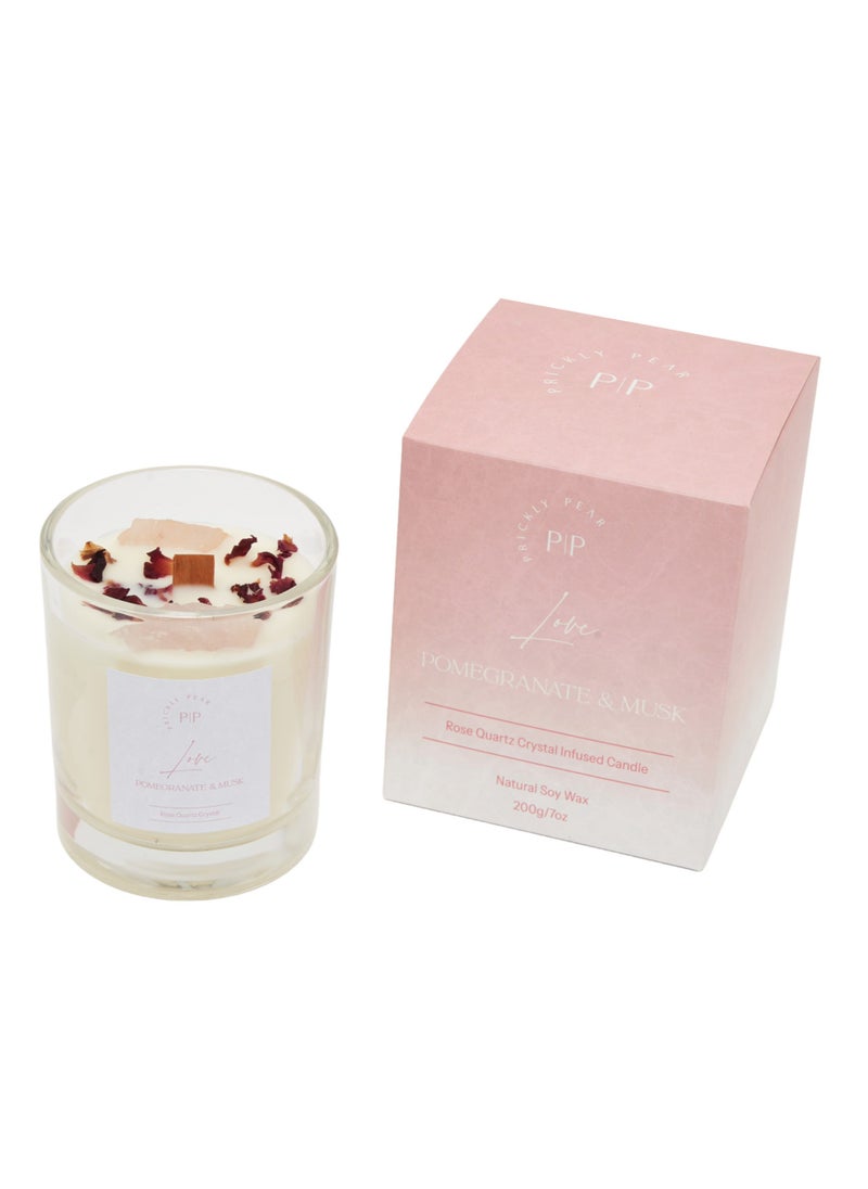 Rose Quartz Crystal 'Love' Candle