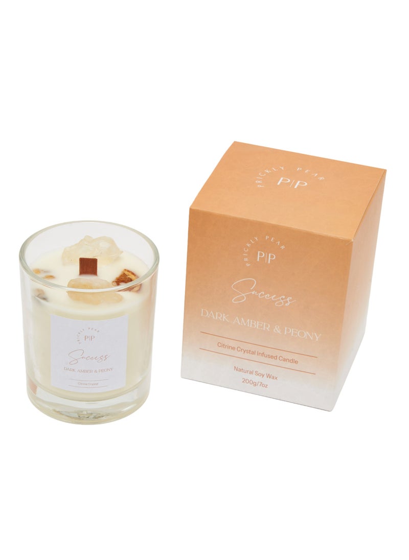 Citrine Crystal 'Success' Candle, 200g