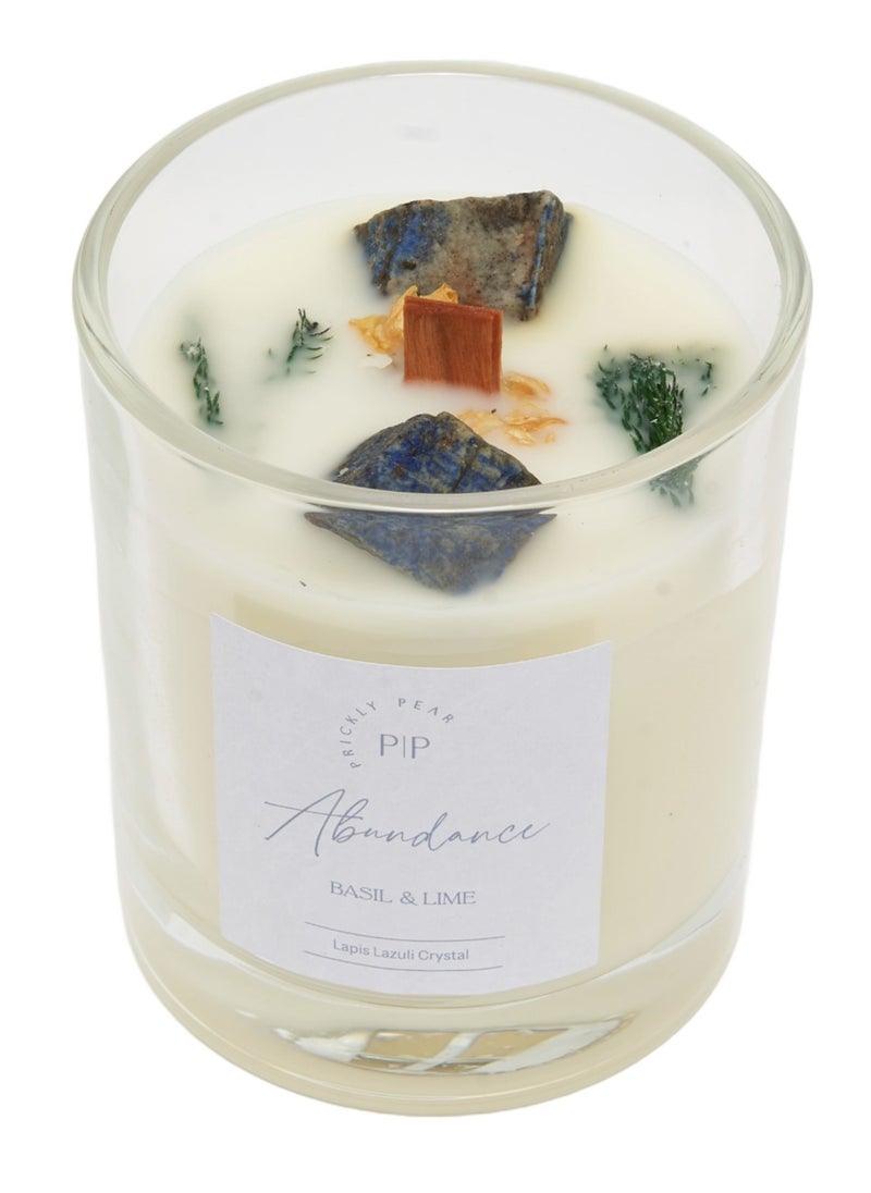 Lapis Lazuli Crystal 'Abundance' Candle, 200g