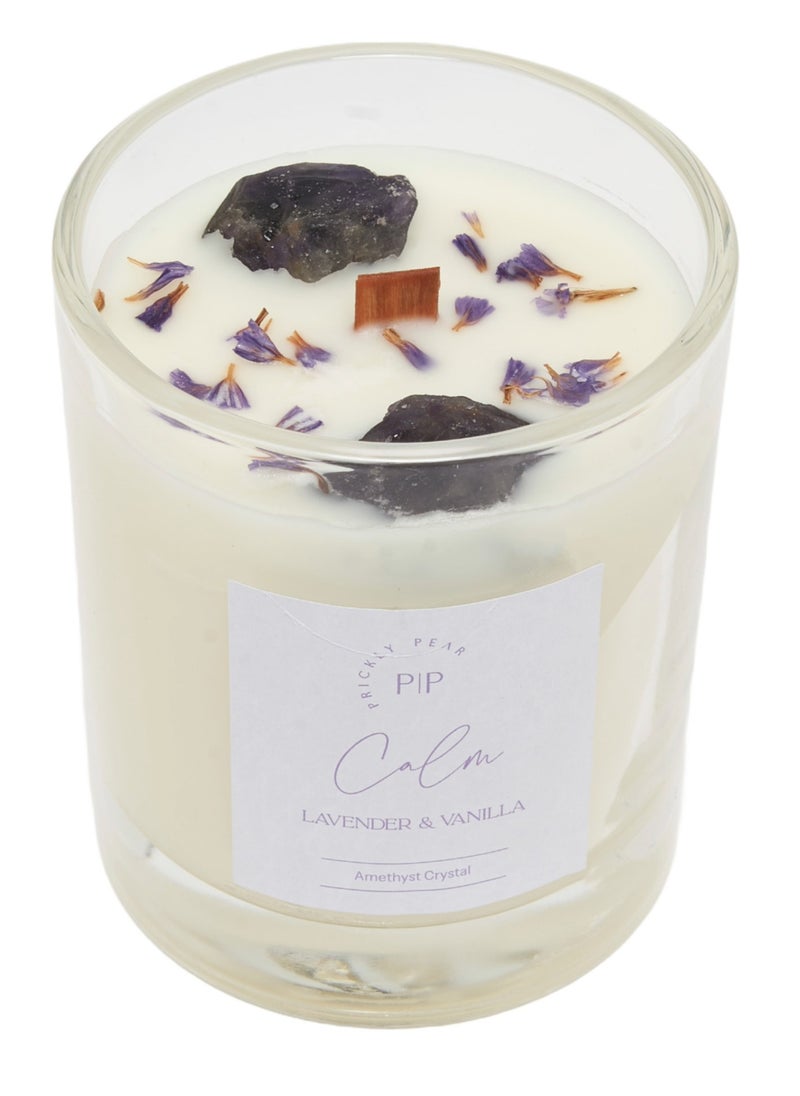 Amethyst Crystal 'Calm' Candle, 200g