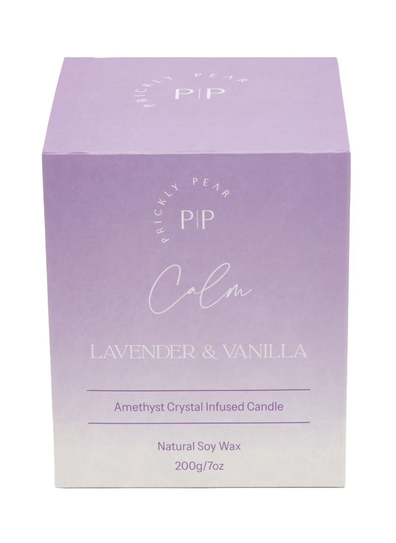 Amethyst Crystal 'Calm' Candle, 200g