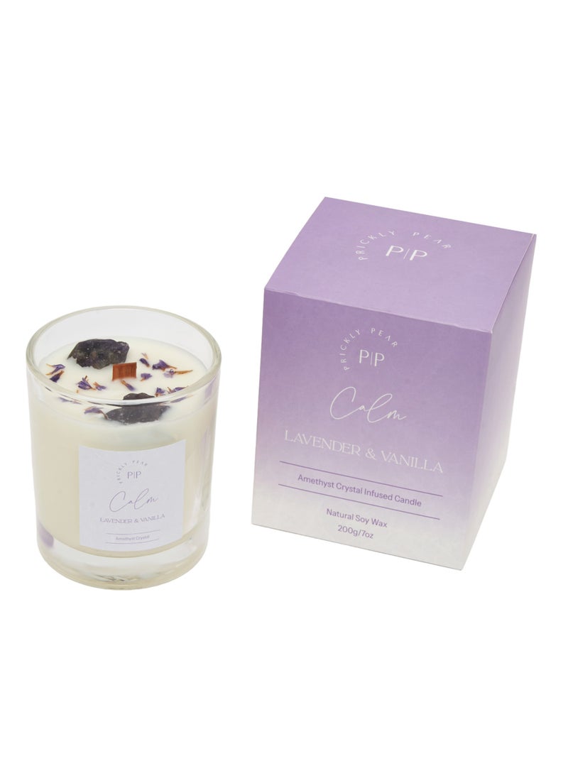 Amethyst Crystal 'Calm' Candle, 200g