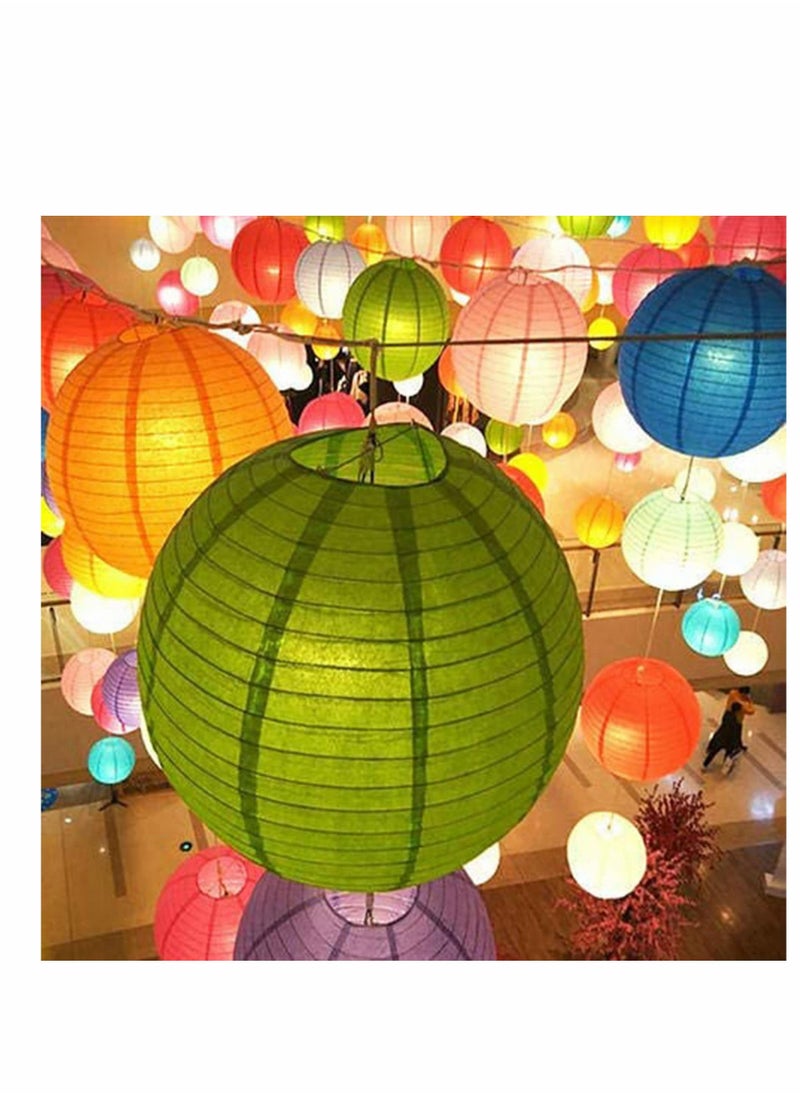 10Pcs Blue Paper Lanterns Decorative, Chinese/Japanese Hanging Round Foldable Lantern, for Birthday, Wedding, Halloween, Bridal Shower, Home Decor, Party (Size of 4”, 6”, 8”, 10”)