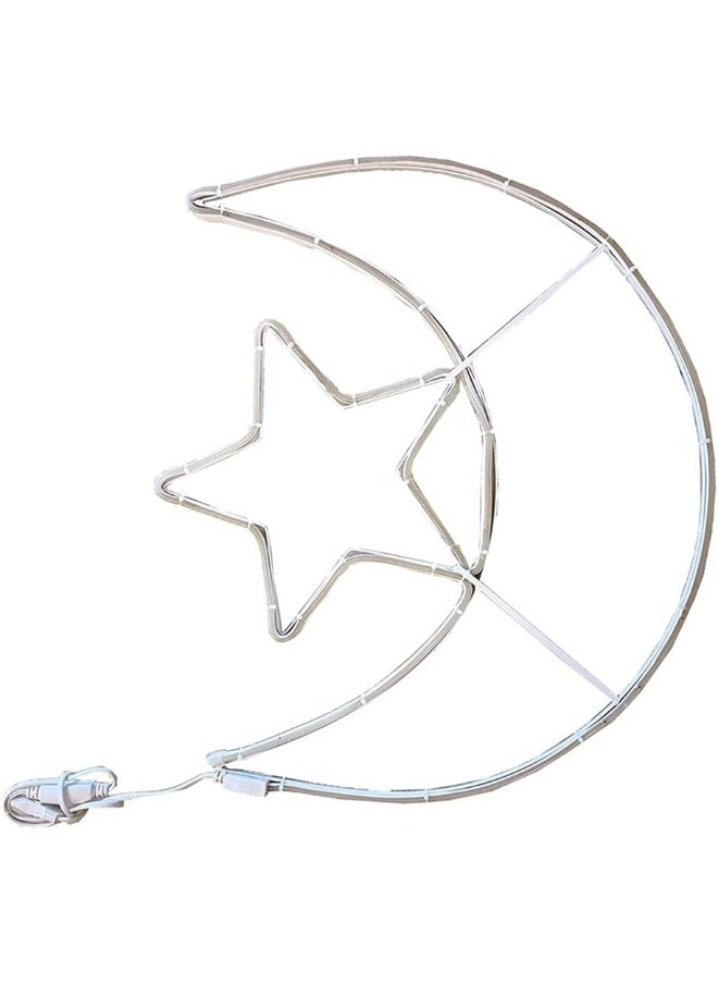 Curved 50cm Moon Star Light Muslim Ramadan Hanging Decorative Light Moon Lantern Eid Mubarak Light With Electric Plug