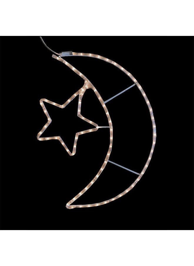 Curved 50cm Moon Star Light Muslim Ramadan Hanging Decorative Light Moon Lantern Eid Mubarak Light With Electric Plug