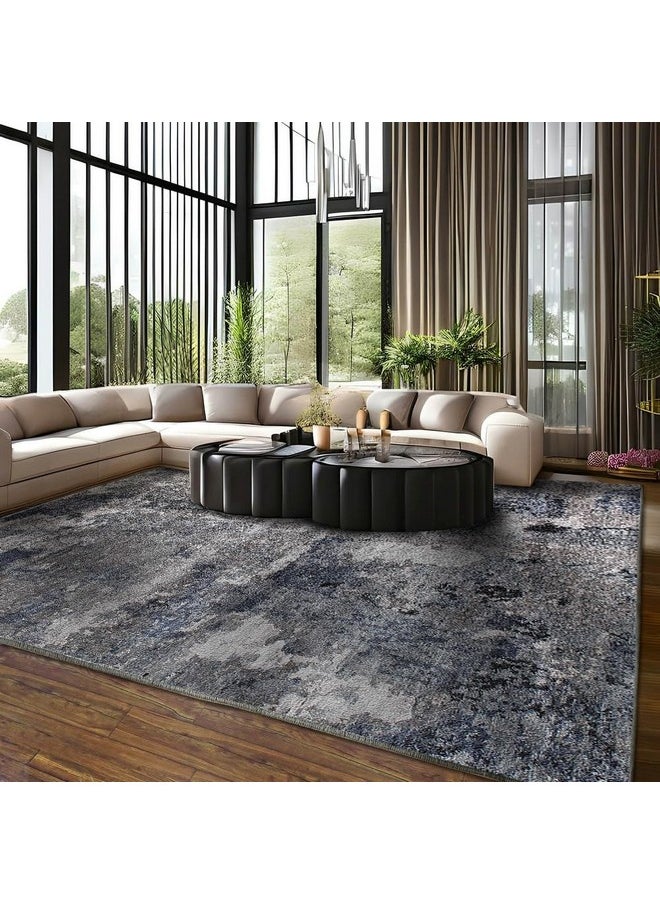 5X7 Area Rugs - Machine Washable Area Rugs 5X7 For Living Room, Soft Washable Rugs 5X7, Non-Slip Washable Area Rug, Stain Resistant Abstract Low Pile Thin Washable Rug 5X7