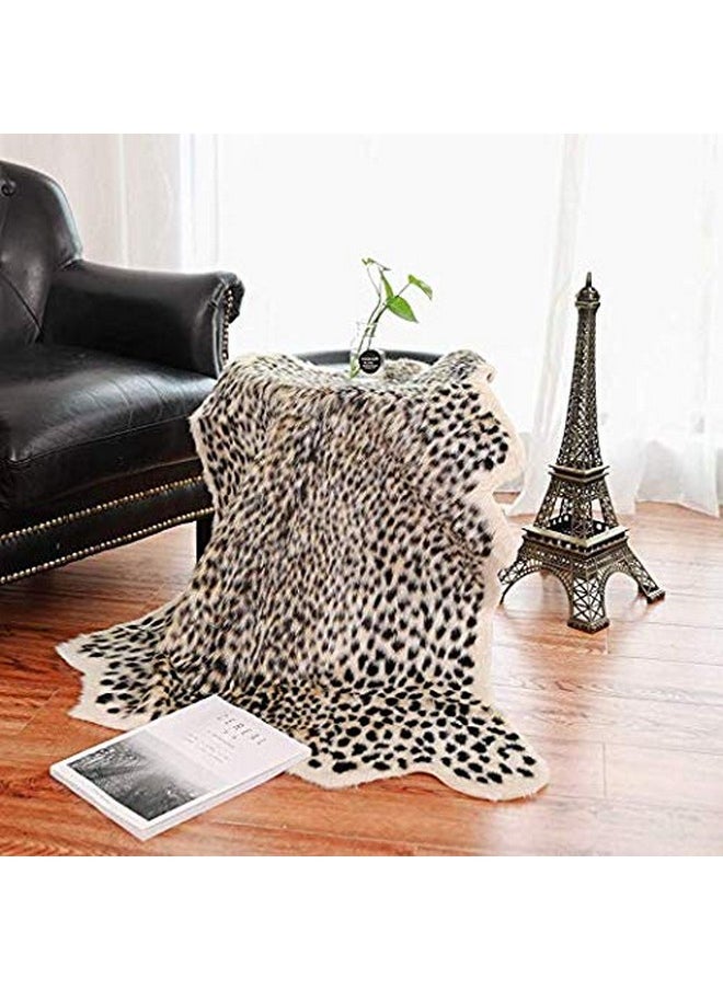 Leopard Print Rug, Faux Cowhide Cheetah Skin Rug Animal Printed Area Rug Carpet For Home Office, Livingroom, Bedroom