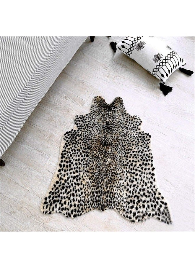 Leopard Print Rug, Faux Cowhide Cheetah Skin Rug Animal Printed Area Rug Carpet For Home Office, Livingroom, Bedroom