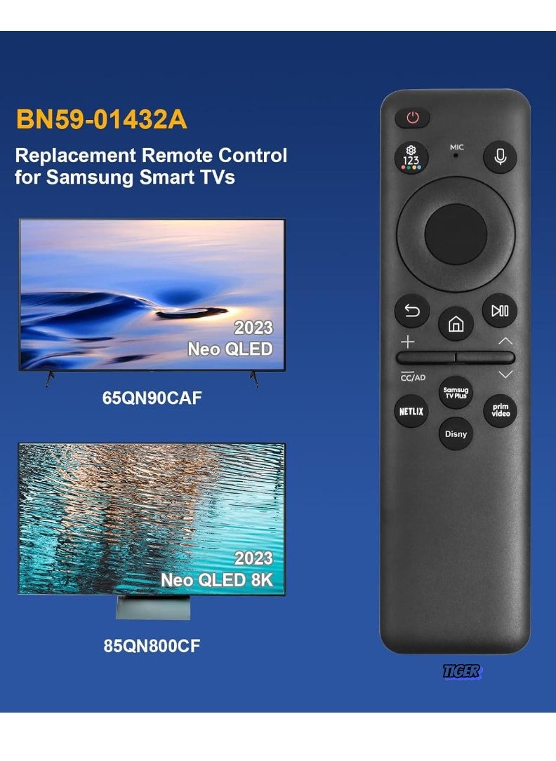 Solar Voice Remote Control Replacement for Samsung Neo QLED 8K HDR Smart TVs (2023) – Eco-Friendly, Voice Control, Rechargeable, Premium Design, Compatible with Multiple Functions