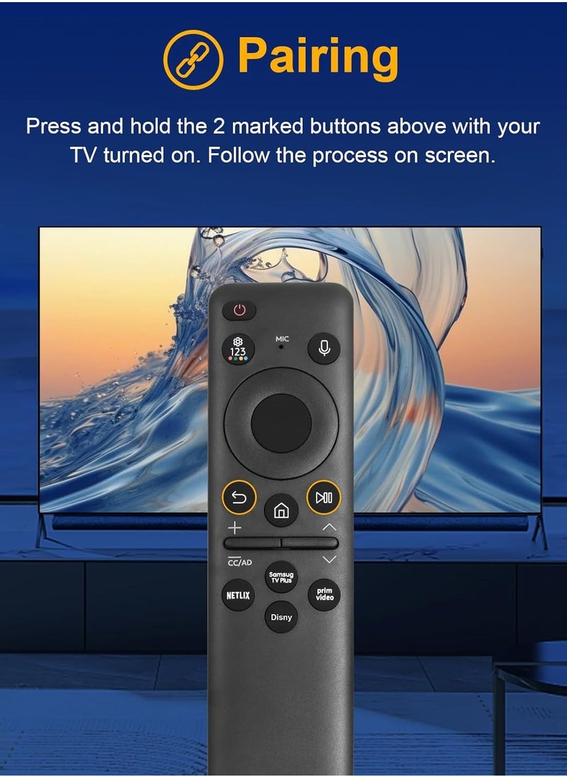 Solar Voice Remote Control Replacement for Samsung Neo QLED 8K HDR Smart TVs (2023) – Eco-Friendly, Voice Control, Rechargeable, Premium Design, Compatible with Multiple Functions