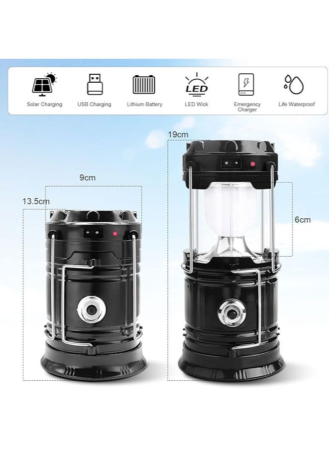 LINTERNA CAMPING SELVAGGIO LED Solar Camping Survival Lights for Camping Hurricanes Emergencies Power Outages Homes Indoor Outdoor Rechargeable LED Camping