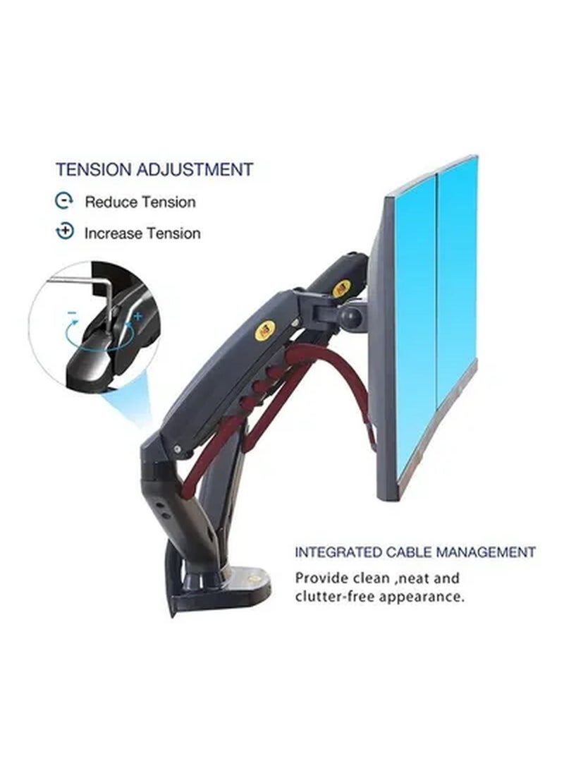Full Motion Swivel Computer Dual Monitor Arm black