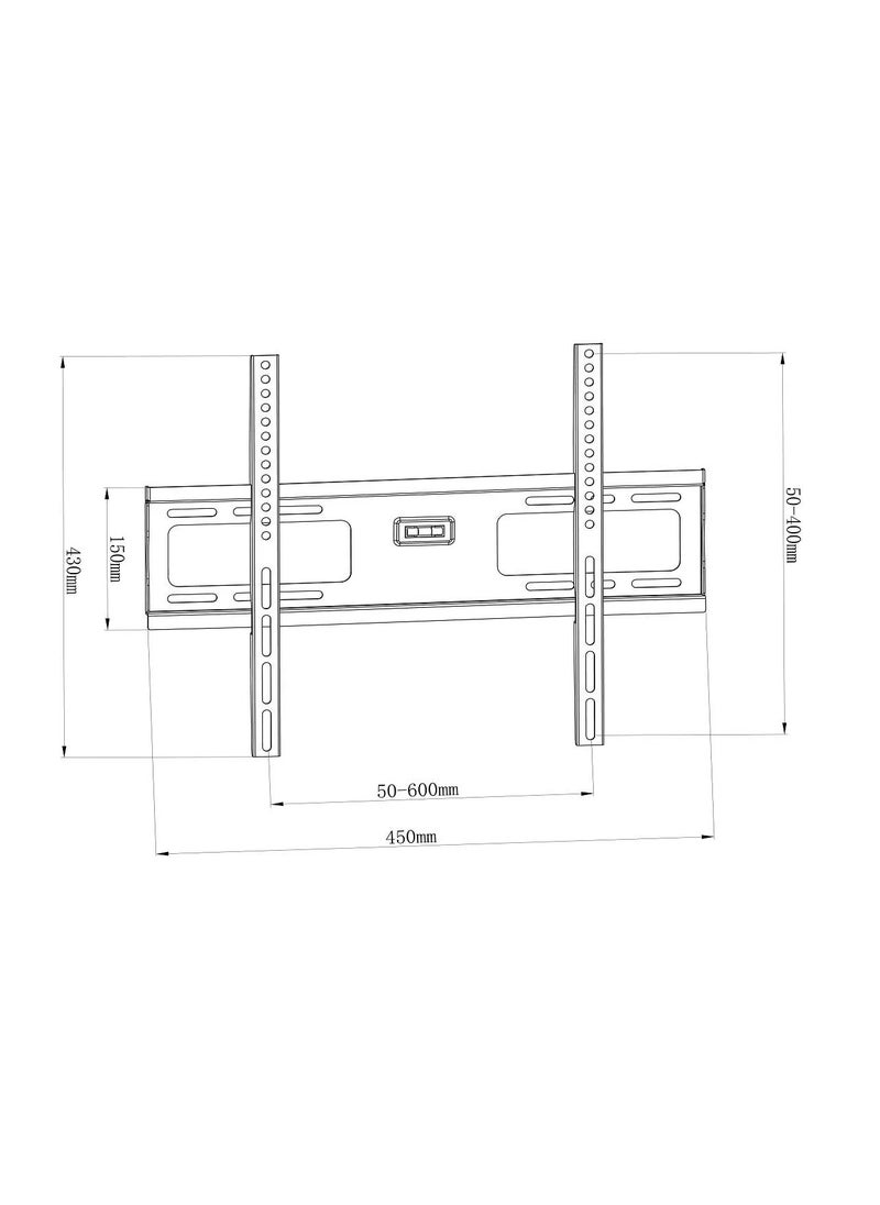 Fixed TV Wall Mount for 32-60 Inch for Flat panel LED, LCD TVs up to 45 kg/99 lbs and up to 400x400 VESA, Slim 30mm Profile, Integrated Bubble Level, Black | TF-B4