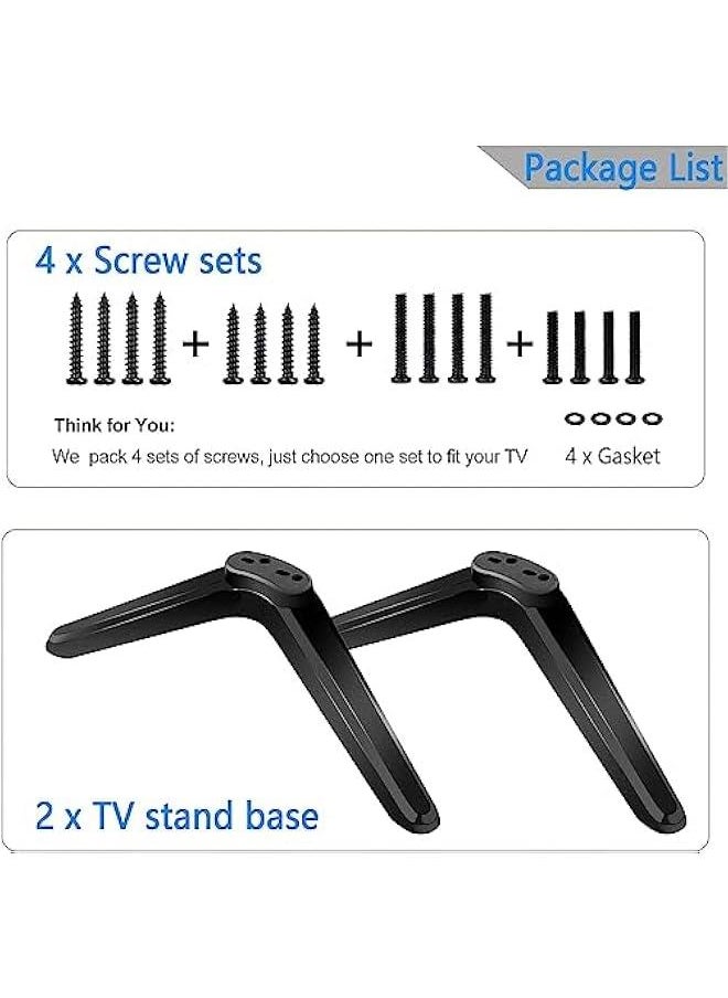 TV Stand Legs, Table Top TV Stand Base Replacement Legs for Most 32 to 55 Inch LCD LED for Samsung LG Sony VIZIO TCL KONKA TVs, with Cable Management, Hold up to 99lbs