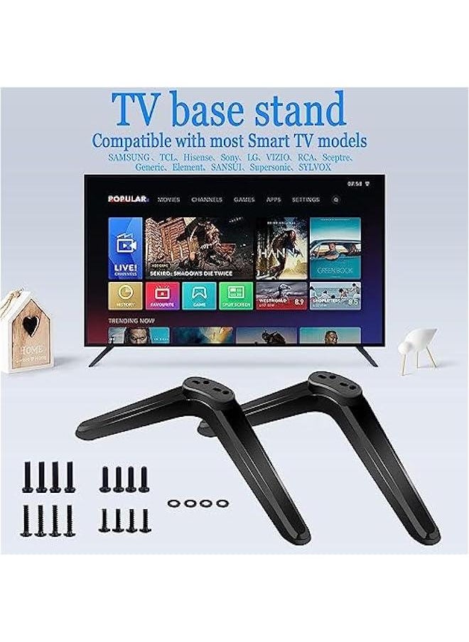 TV Stand Legs, Table Top TV Stand Base Replacement Legs for Most 32 to 55 Inch LCD LED for Samsung LG Sony VIZIO TCL KONKA TVs, with Cable Management, Hold up to 99lbs