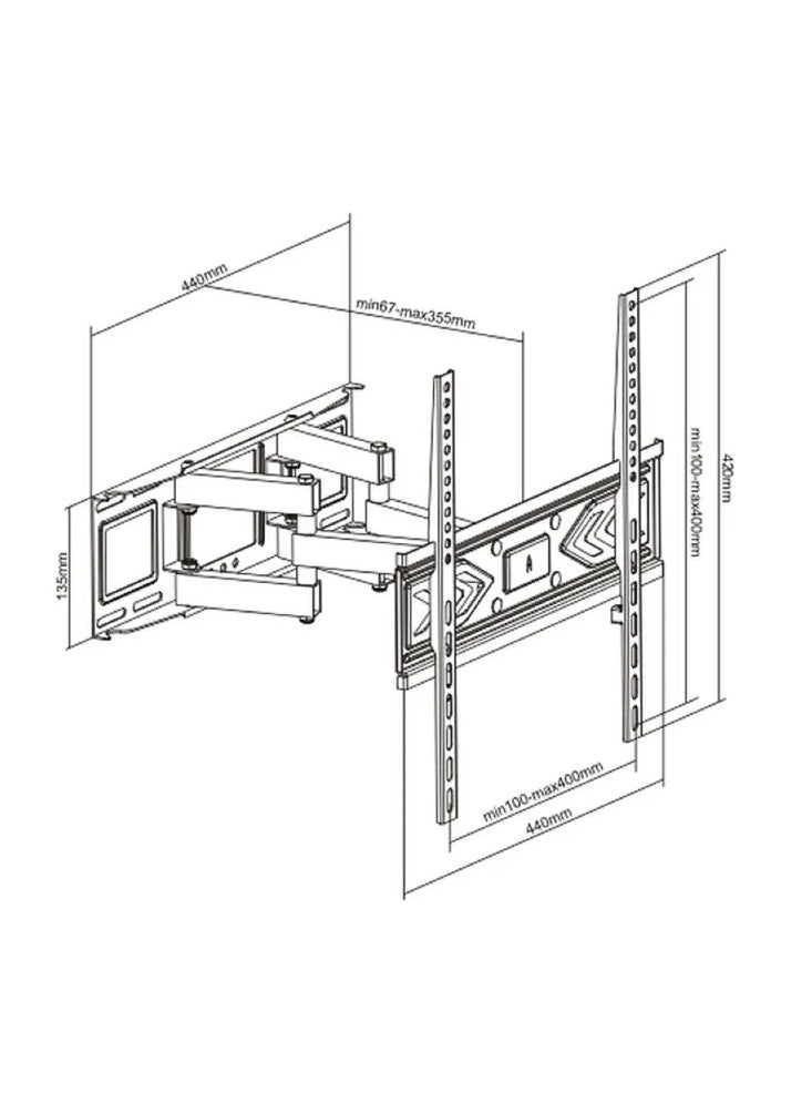 Double Arms Swivel TV Wall Mount for 32