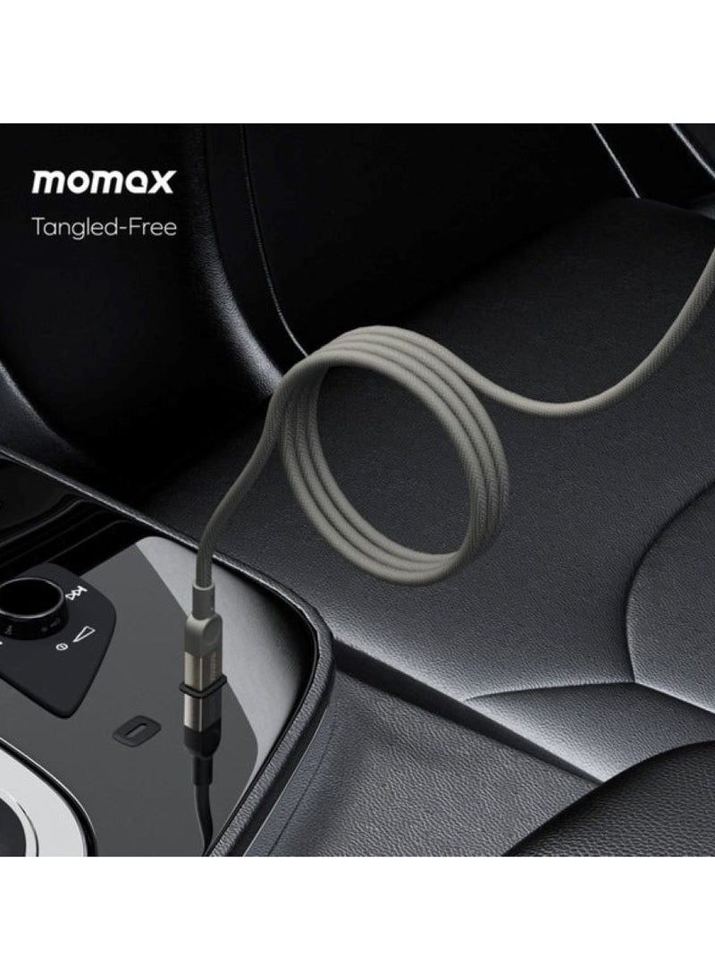 Momax Elite Mag Link 100W USB-C TO USB-C Magnetic Cable 1M - Titanium